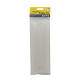 White Cable Tie(3.6*250MM,100PCS) packaging with nylon cable ties for secure organization.